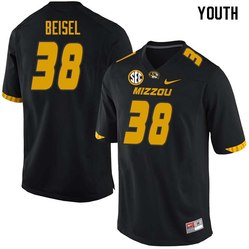 Youth #38 Eric Beisel Missouri Tigers College Football Jerseys Sale-Black